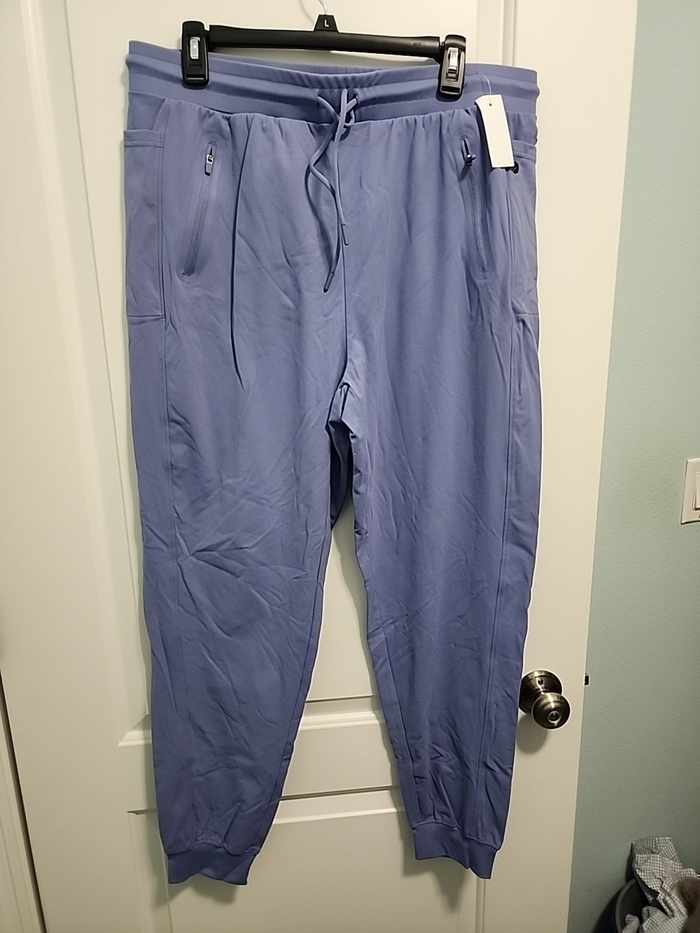Women's Drawstring Jogger Pants in Periwinkle Blue